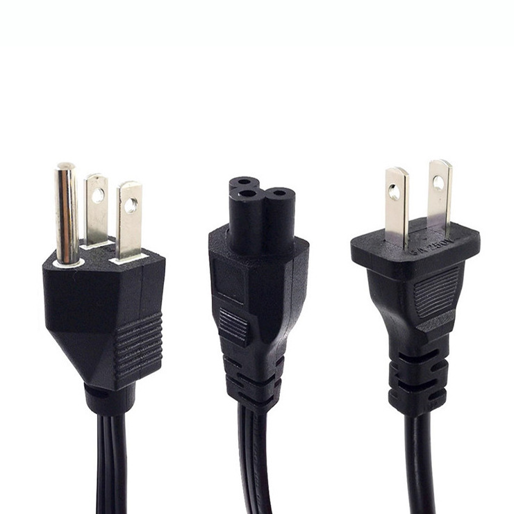 U.S. Standard to Plum Blossom Tail Power Cord U.S. Gauge to IEC320 C5 Notebook Computer Adapter Output Line 1.2 m