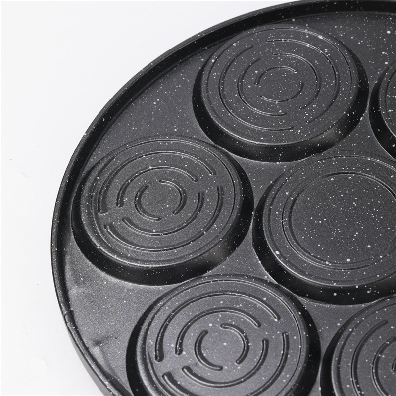 Transfronterizo siete agujeros sonrientes pan de desayuno pan de hamburguesas pan de tortilla universal aleación de aluminio fondo plano no seco