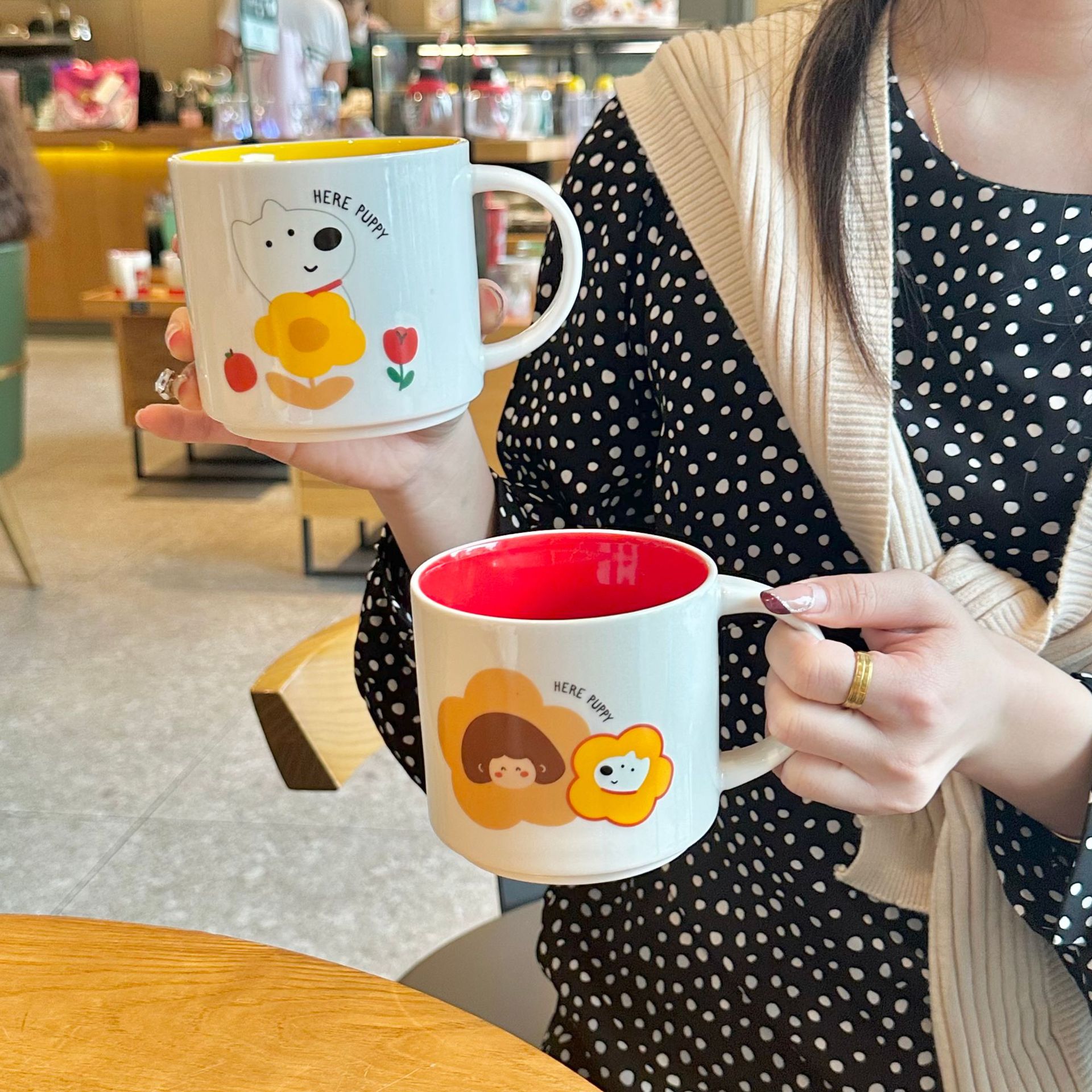 Taza de cerámica con esmalte de colores y diseño cartoon - Gran capacidad - Para eventos, joyerías y regalos - Venta al por mayor