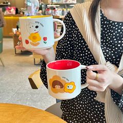 陶瓷杯卡通創意活動禮品杯大容量色釉馬克杯喜鋪珠寶伴手禮杯批發