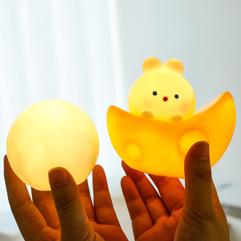 中秋节兔子小夜灯 可爱卡通led床头小台灯中秋夜市摆摊网红小礼品|undefined