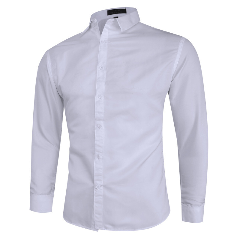 Ropa de comercio exterior color de moda más tamaño camisa de manga larga para hombre Four Seasons camisa casual de negocios hombres eBay al por mayor