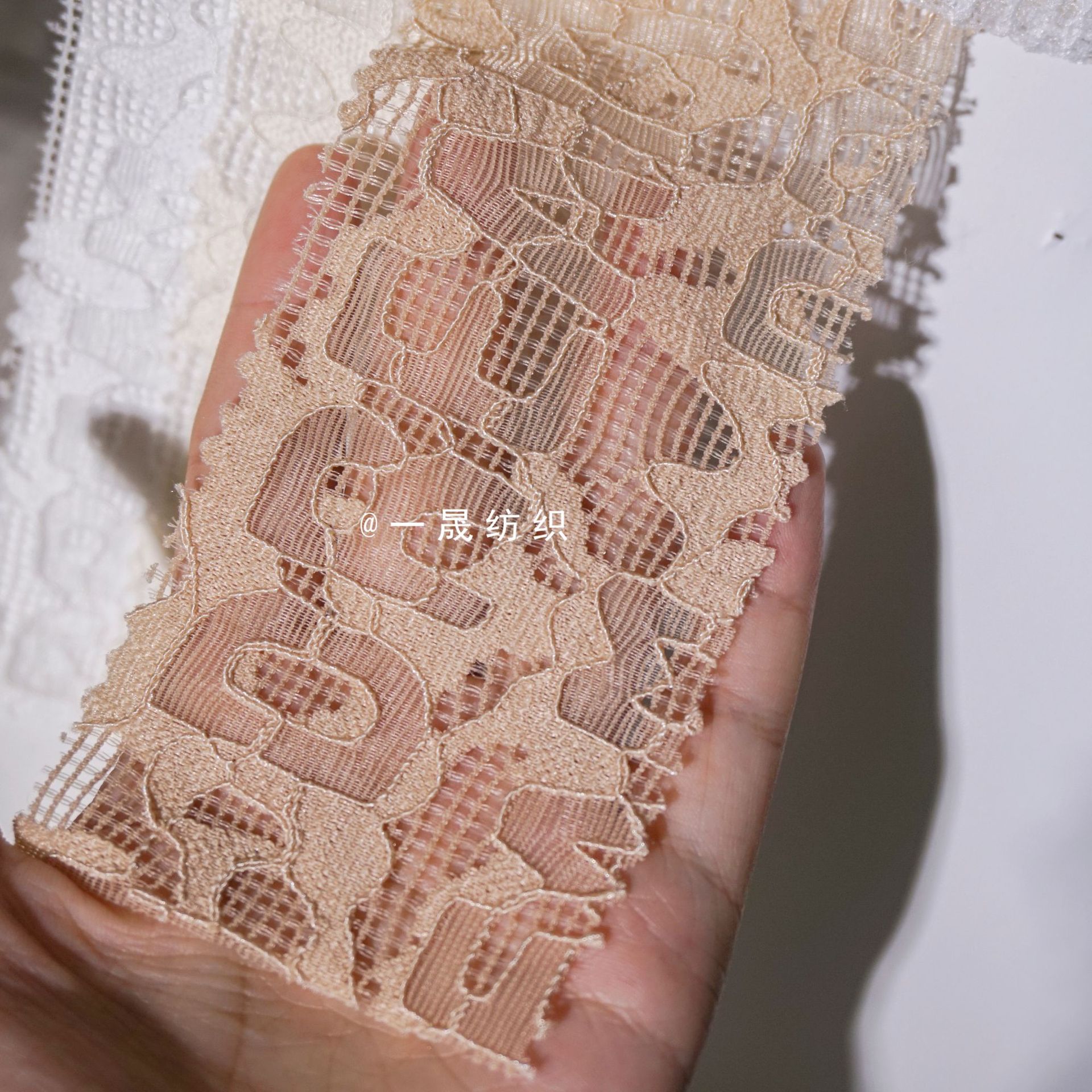 DREAM字母提花蕾丝锦氨高弹打底衣内衣布料女装内搭面料批发现货