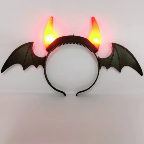 Accesorio de cabeza LED, diseño murciélago/ cuerno