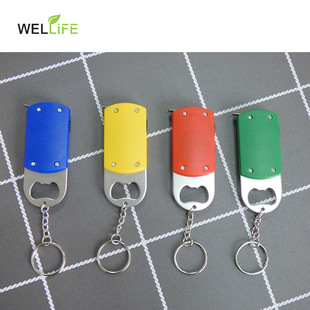 Multifunctional Keychain with Led Flashlight Tape Measure and Portable Bottle Opener