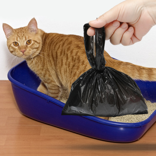 Cat poop bag, garbage bag, dog waste bag, animal black disposable tote bag, car seat, desktop plastic bag, thickened