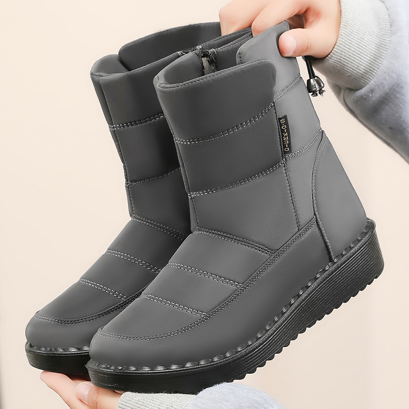 Zapatos de algodón Botas de mujer largas transfronterizas de invierno al por mayor más botas de nieve cálidas al aire libre gruesas de terciopelo Botas de algodón ligeras de poliuretano