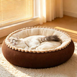 猫窝压缩四季通用猫咪睡窝宠物用品狗窝猫床猫垫子圆形猫窝四季款