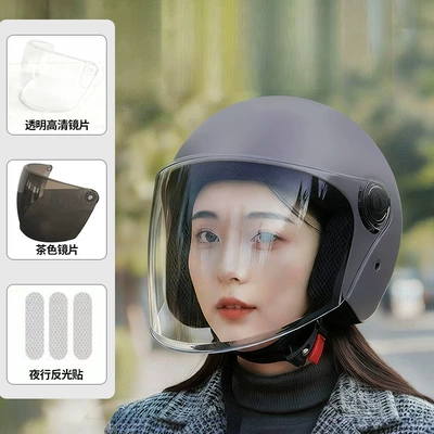 New National Standard Certified Electric Vehicle: Motosiklet kaskı (dəbilqə) - gray-hd-lenses-brown-lenses-no-specifications