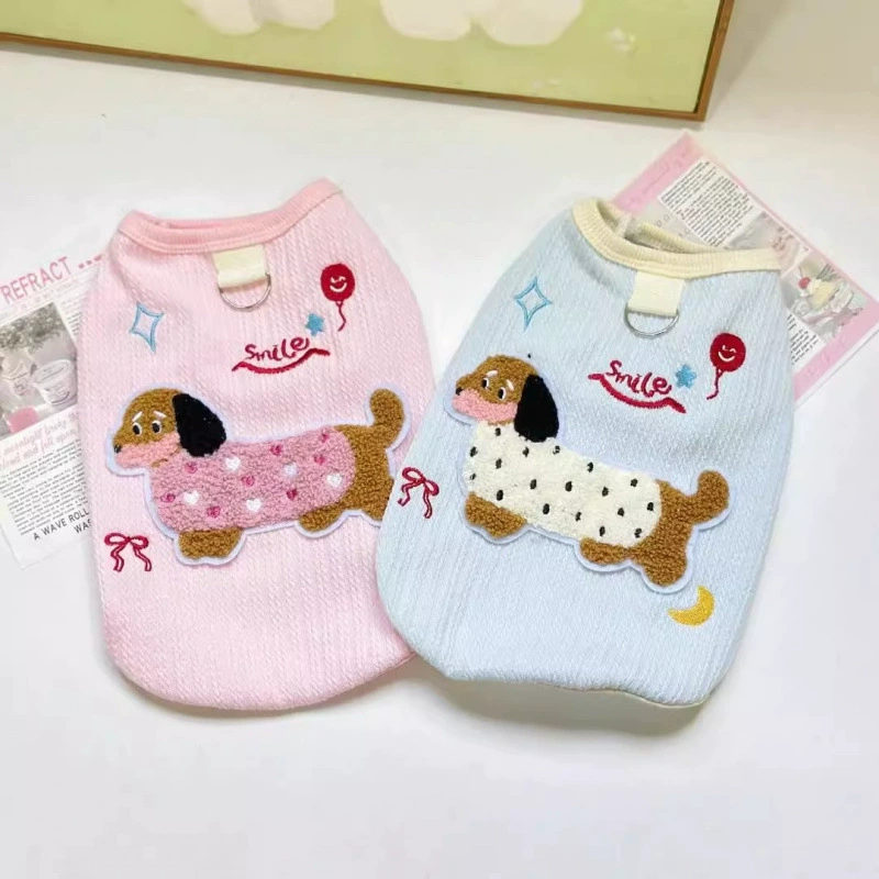 Собачья одежда для собак весной и летом новые буксирные маленькие щенки милые цветные таксы жилет Тедди Биби