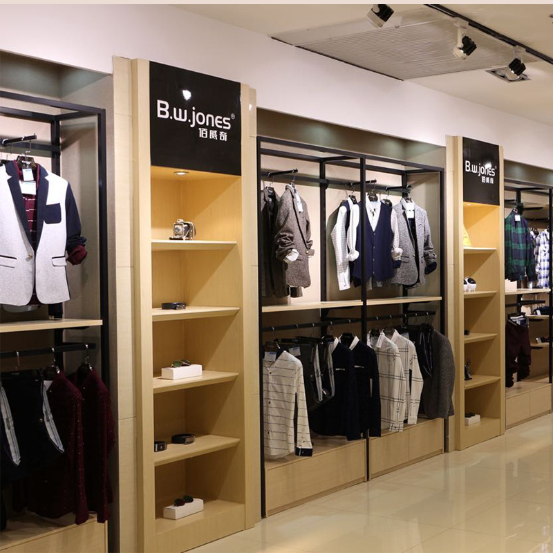 Tienda de ropa estante de exhibición tipo colgante de suelo de acero inoxidable pintado simple percha de ropa de hombre y mujer estante de exhibición de ropa