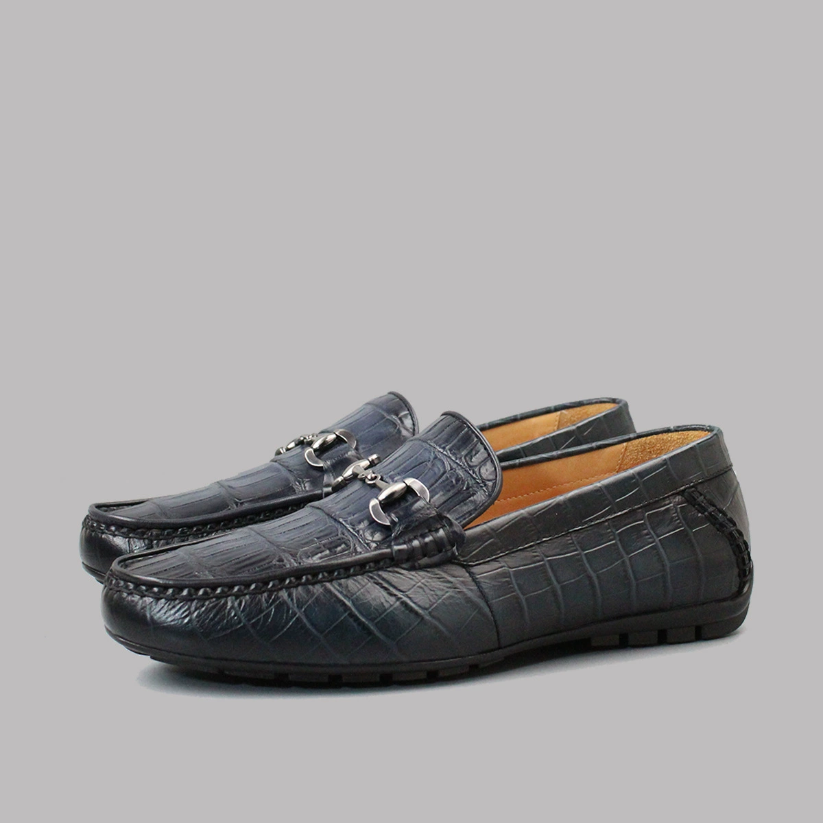 Синие туфли из крокодиловой кожи, Новинка осени и зимы, Мужская Высококачественная обувь ручной работы из натуральной кожи, повседневная мужская обувь, деловые лоферы