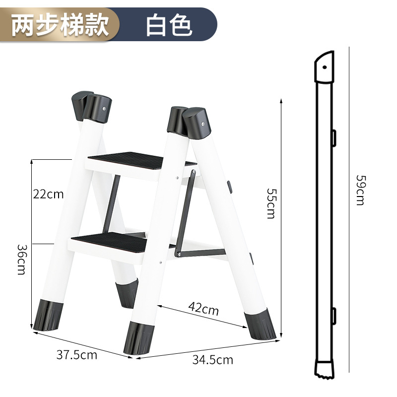 흰색 2 층 탄소 강철 꽃 사다리