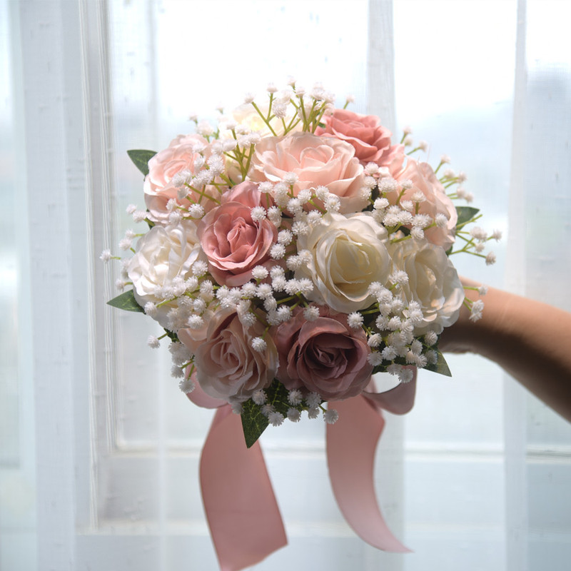 045 Outdoor Wedding Rose Handmade Simulated Bouquet Cross-Border Everlasting Bouquet Bridal Bouquet Gift Ornament