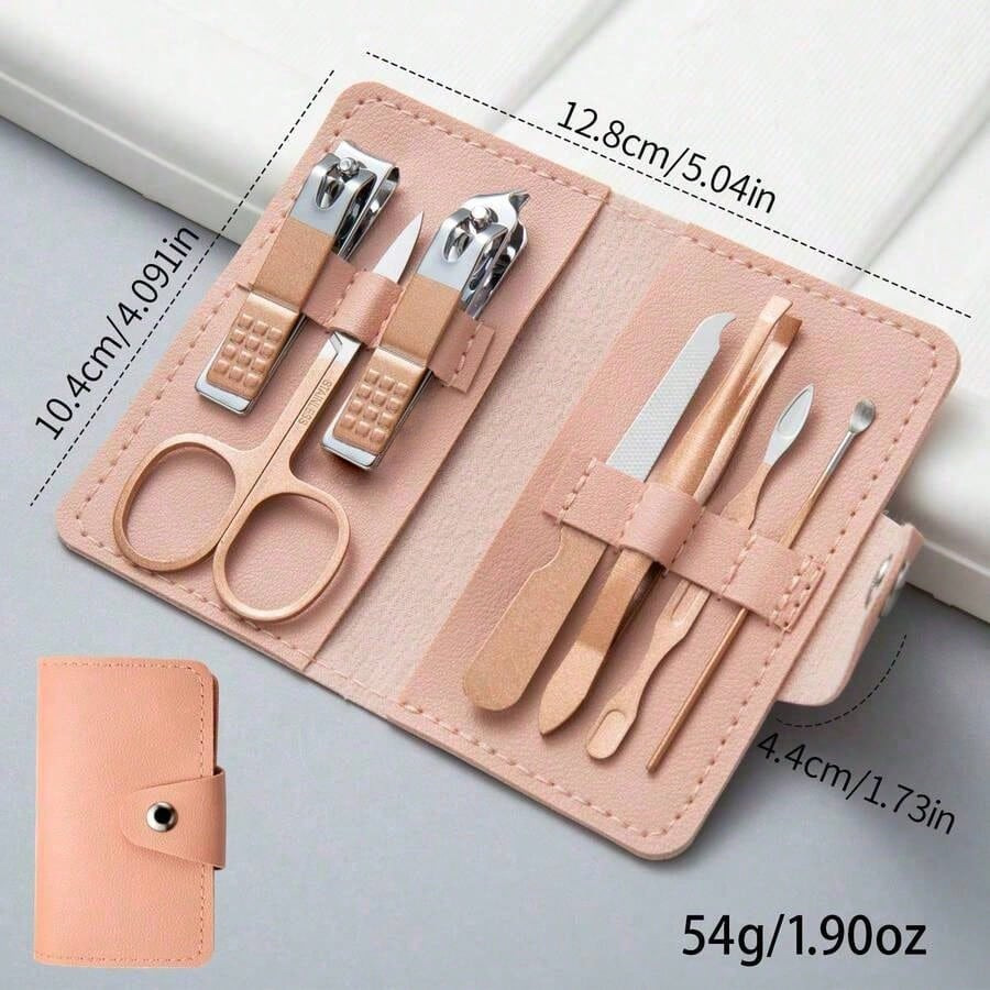 Stainless Steel Nail Clipper Set, 7-Piece Household Nail Scissors Set, Student Ear Pick, Nail Clippers, Portable, Cross-Border, in Stock