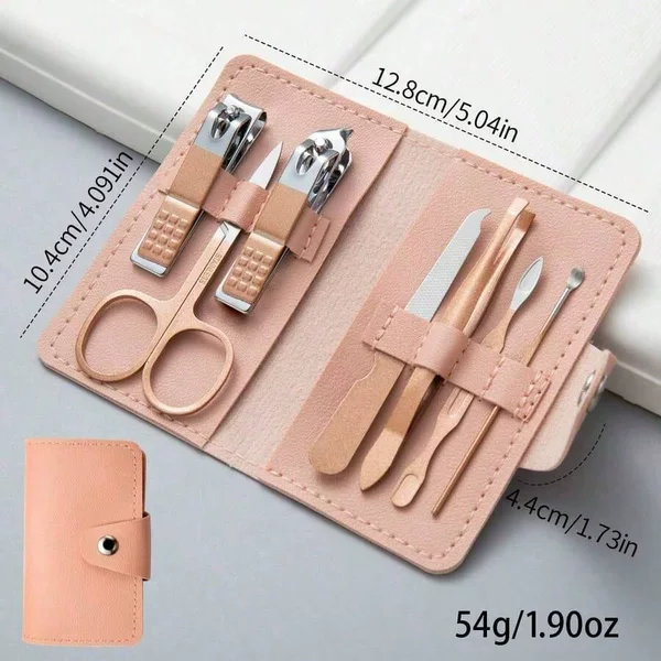 Stainless Steel Nail Clipper Set, 7-Piece Household Nail Scissors Set, Student Ear Pick, Nail Clippers, Portable, Cross-Border, in Stock