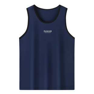 2025 men's summer new men's plus fertilizer to increase leisure sports stretch quick-drying ice silk vest a generation of hair
