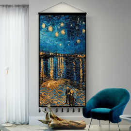现代简约入户玄关背景墙壁画挂毯梵高客厅卧室走廊过道装饰艺术画
