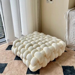 Ins角型手作り麻花椅子北欧座布団怠け者床畳窓背もたれネット赤柔らかいお尻マット