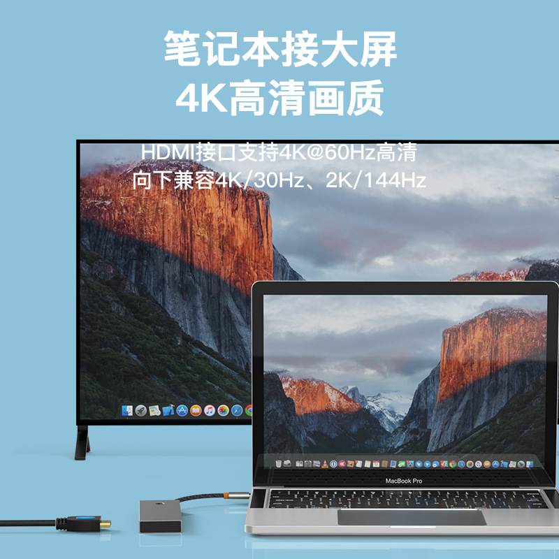 Type-C Expansion Dock 4K 60Hz Gigabit Ethernet Hub Adapter Laptop Tablet One-Click Sleep Expansion Dock