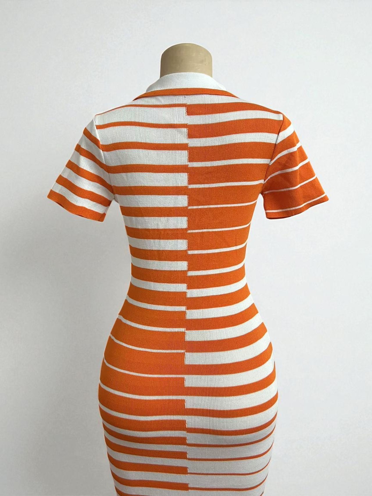 GraceChic 2025 Nuovo vestito estivo in maglia a righe bianche e nere per le donne taglie forti transfrontaliere Commercio estero africano da donna_voghion.com