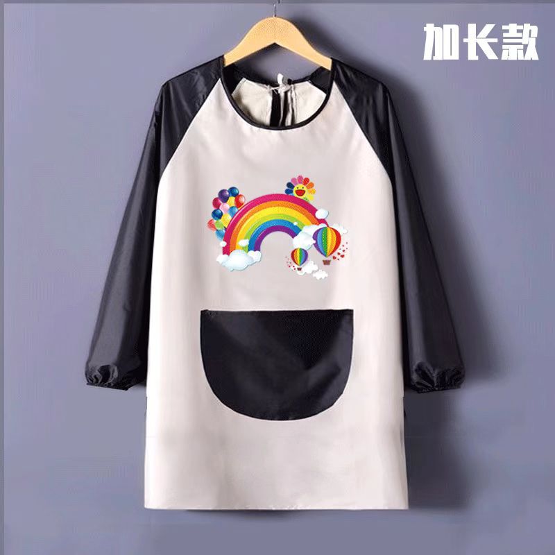 宝宝中大童画室罩衣幼儿园男女防水反穿护衣艺术学生秋冬艺术创作|undefined