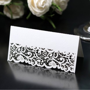 European-style wedding seat card lace card laser hollow paper table card color pearlescent paper seat card wholesale