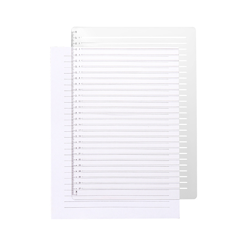 Examen de ingreso de posgrado Regla suave Rejilla sin Línea 0,9 cm/1cm Examen de estudiante Pintura especial Línea horizontal Línea inconsútil A4 Regla suave