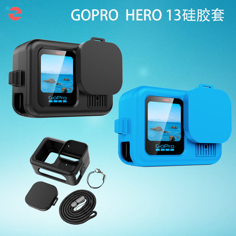 GoPro13 cubierta de silicona universal para GoPro12 / 11 / 10 / 9 cubierta de protección HERO13 acessorios de película de endurecimiento