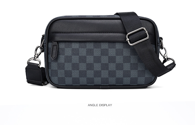 Bolso bandolera para hombre 2025 nuevo bolso versátil de moda bolso de viaje a cuadros bolso de hombro casual de moda para hombre venta al por mayor transfronteriza.