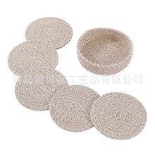 亚马逊棉绳编织餐垫棉线餐垫隔热垫茶杯垫锅垫套装