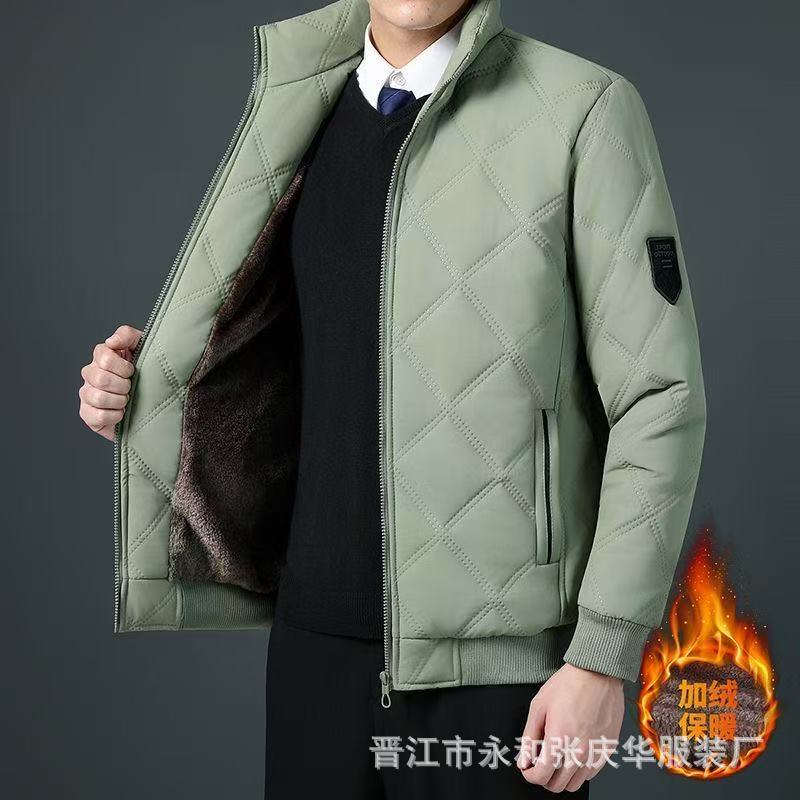 Chaqueta casual de algodón para hombre, modelo 2025, cuello alto, con forro polar y algodón grueso, fabricante de ropa, venta al por mayor, dropshipping