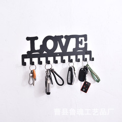 家居金屬鐵藝掛鈎字母飾品架創意LOVE免打孔掛鈎門後車鑰匙置物架