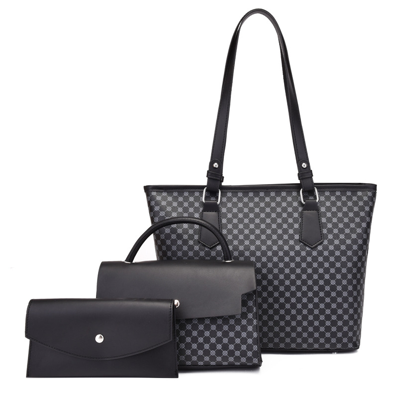 2023 Nuova moda coreana Borsa per madre con copertura in tre pezzi di grande capacità Borsa monospalla da donna semplice e versatile_voghion.com