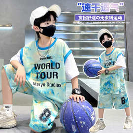 童装男童夏装套装2025新款中大童男孩酷帅夏款篮球服夏季运动儿童