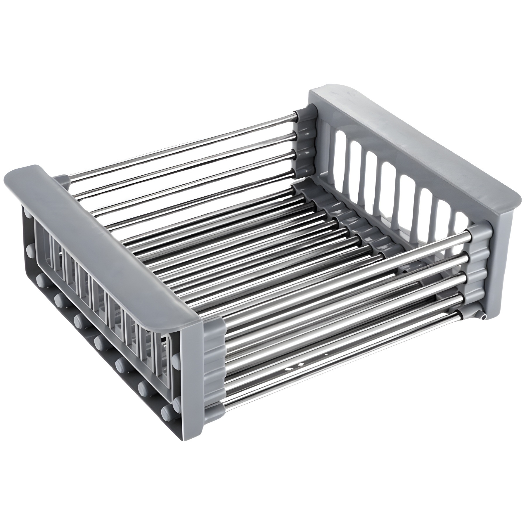 Cesta de drenaje de acero inoxidable ajustable, bandeja de drenaje, platos de frutas y verduras multifuncionales, lavavajillas de cocina, lavavajillas