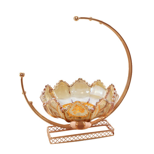 Nordic INS glass fruit bowl decorative light luxury tray living room home use tea table snack candy tray