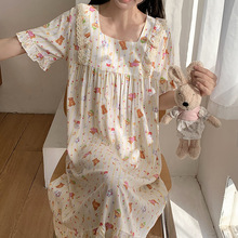 睡裙女夏季新款甜美可爱卡通睡衣女宽松大码可外穿休闲高级感睡裙