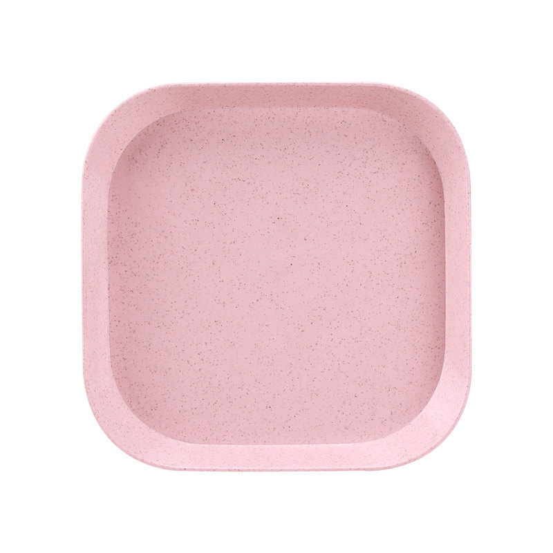 Cross-border wheat straw square boneless dish set for home dining table, small trash dish for snacks, dry fruits, desserts, plates