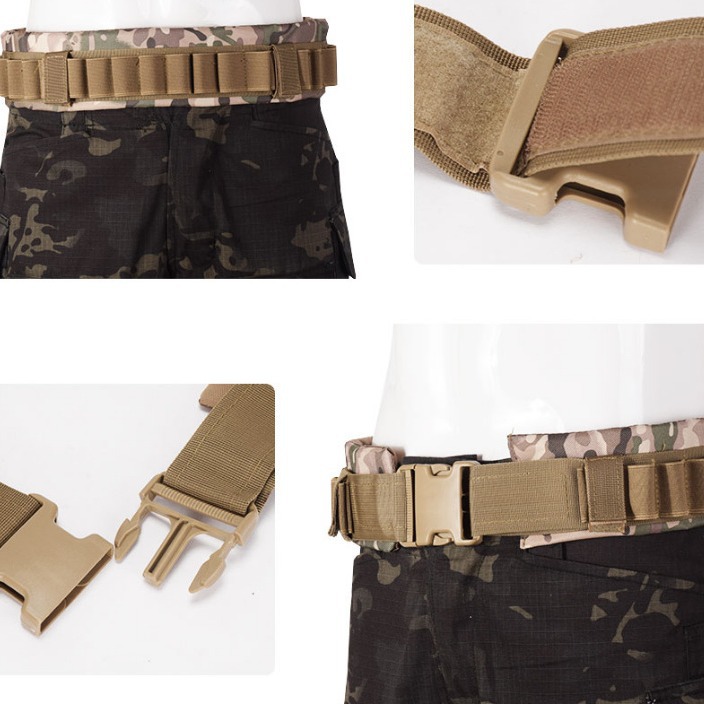 Deportes al aire libre táctico 12g cinturón de bala bomba suelta Cinturón de sujeción CS campo caza tiro multifuncional cinturón de bomba suelta