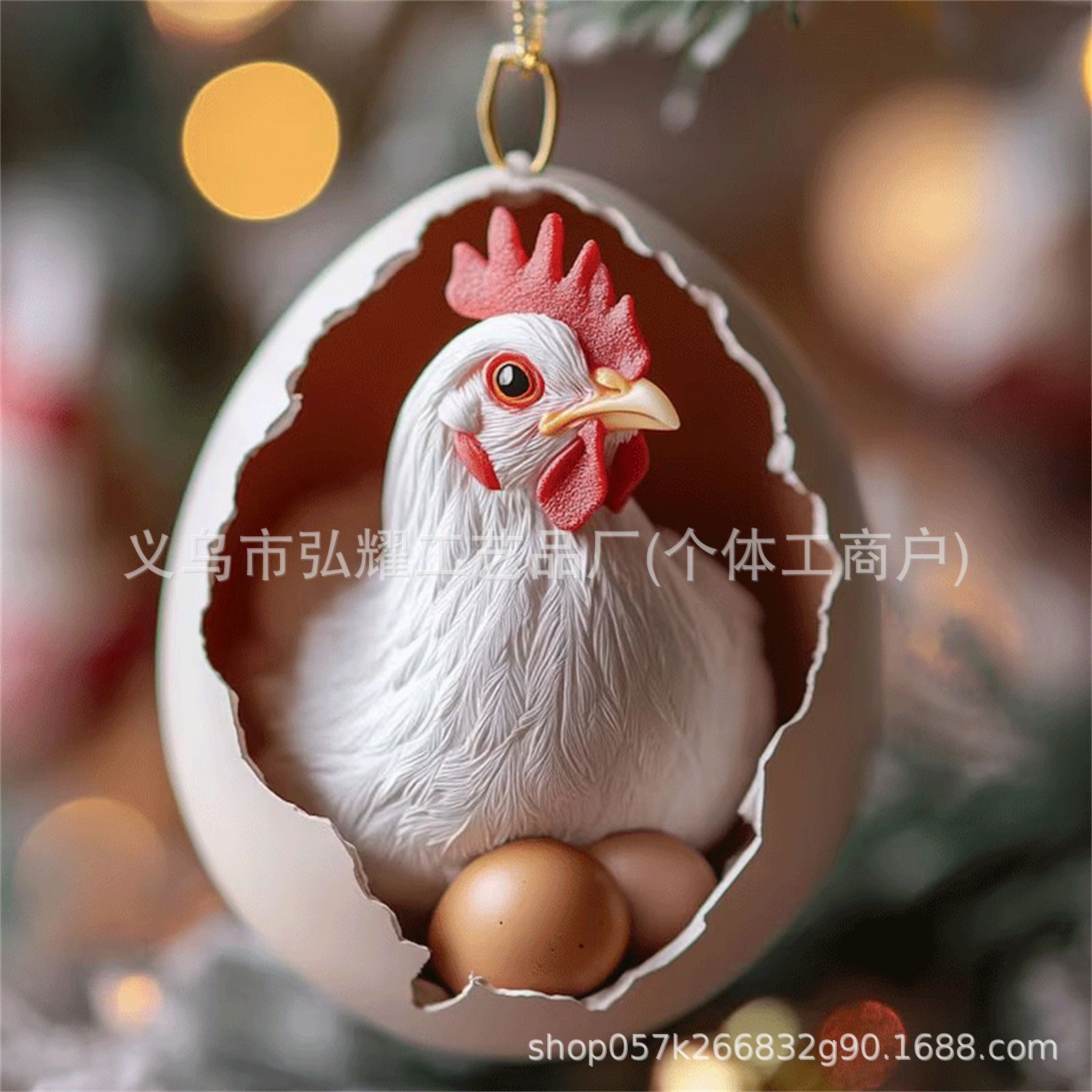 Nuevo acrílico plano transfronterizo para la cáscara de huevo animal de Pascua colgante de automóvil colgante de decoración del día de San Valentín image 8