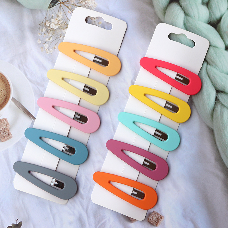 20g Weight Cute Solid Color Plastic Hair Clip 1 Set