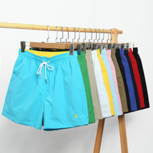 Summer Men's Polo Shorts with Paul Pony Embroidery, Quick-Drying Surfing Shorts, Three-Quarter Length Sports Beach Shorts for Men, Export