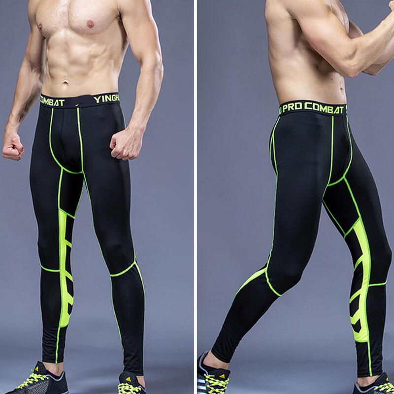 Cross-border fitness sports pants men's running training basketball pants printed pants tight cropped pants quick-drying compression leggings