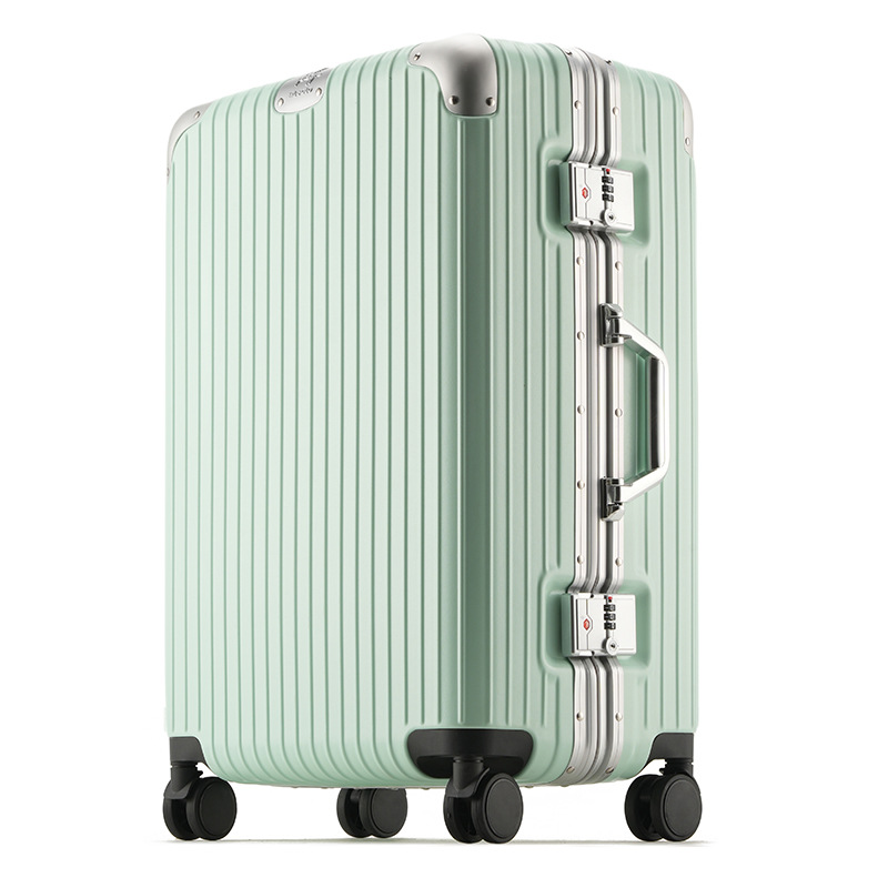 Fábrica de suministro de metales de aleación de aluminio de aluminio, maletas de viaje de moda masculina y femenina, contraseña de 24 pulgadas nuevas maletas de nicho