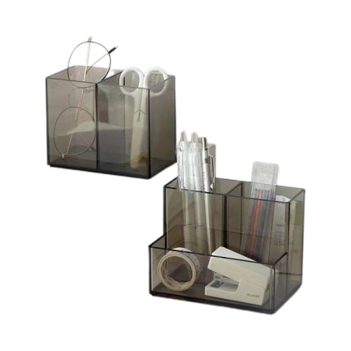 Desktop simple and cute pen holder storage tube desk large capacity transparent pen holder wholesale stationery pen barrel drop shipping
