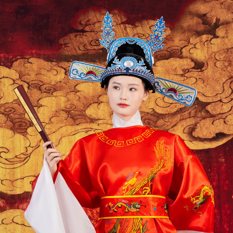 Qianzhu 中秋節博餅帽子、状元服、状元帽子、新郎帽子、中国風の結婚式、状元馬博餅|undefined