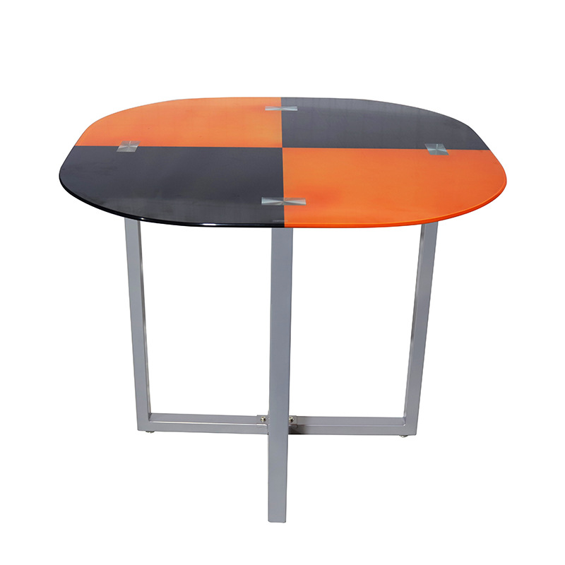 Pintura a pulverización personalizada mesa de comedor de vidrio temperado mesa de comedor casera simple mesa de negociación mesa de comedor de vidrio image 6