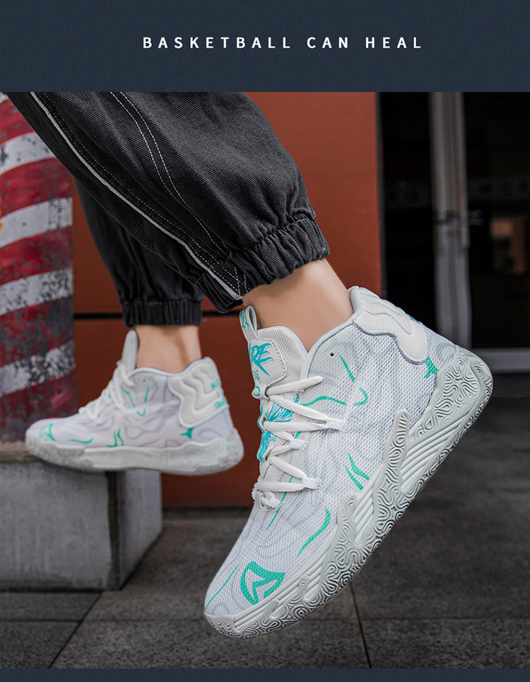 Three-ball Three-generation Bauer Basketball Shoes for Men and Women Anti-slip and Wear-resistant High-top Concrete Combat Cushioning Sports Shoes_voghion.com