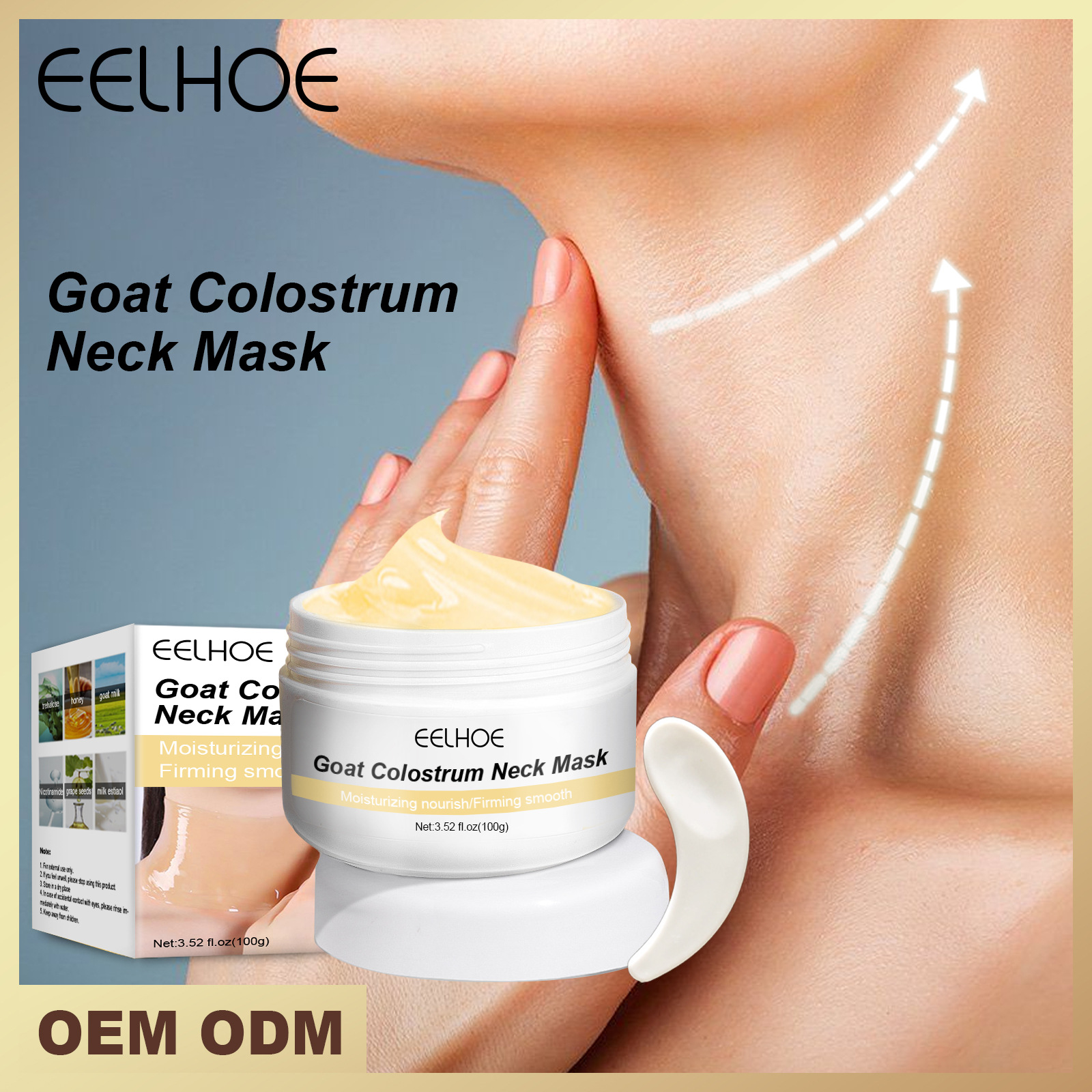 Eelhoe – masque blanchissant au lait de mouton, dessalement des ridules, Massage liftant et raffermissant, crème de soin du cou_voghion.com